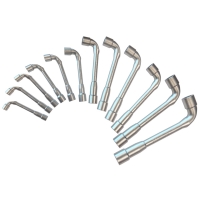 Jeu de 12 clés à pipe débouchées 6 x 6 pans - 7 à 24 mm