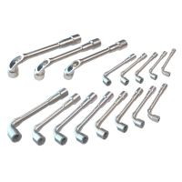 Jeu de 16 clés à pipe débouchées 6 x 6 pans - 8 à 24 mm