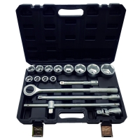 Coffret de 17 douilles 3/4" - 21 à 55 mm - 6 pans