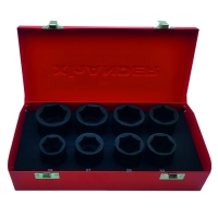 Coffret de 8 douilles à impact 3/4" - 26 à 38 mm - 6 pans