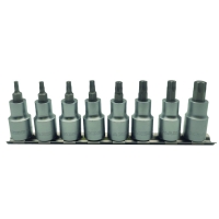 Jeu de 8 douilles tournevis 1/2" Torx® court - Dimensions de l'empreinte : T20 à T55