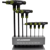 Jeu de 8 clés mâles en T à poignées et à tête sphérique - Ø tête : 2 à 10 mm