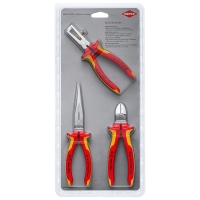 Pince dénude fil 160mm Isolée 1000 V 11 06 160 +Pince coupe côté 160mm Isolée 1000 V 70 06 160 + Pince bec cigogne 200mm Isolée 1000 V 26 16 200