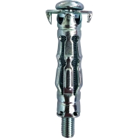 Cheville métallique FIXH pour plaques de plâtre avec vis tête ronde et rondelle - Diamètre de filetage : 6 mm - Longueur de la cheville : 66 mm