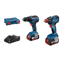 Lot de 2 outils électroportatifs 06019J2207 - 18V - GDX18V-200, GSR18V-55, 2 batteries 4 Ah, chargeur GAL