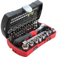 Coffret pocket d'embouts de vissage douilles avec cliquet 1/4" - 40 outils 73-R40