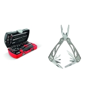Douilles, embouts de vissage, accessoires et pince multifonctions en coffret POCKET de 39 pièces