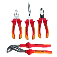 Jeu de 4 pinces isolées 1000 Volts 201-J4TIZ multiprises, à bec droit, coupante et universelle