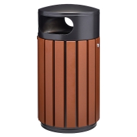 Corbeille à poser ou à fixer ZENO EXTREME 60 L - acier / aluminium - effet Corten
