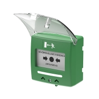 Déclencheur manuel autonome vert avec détection ouverture capot SHOKV4 - 2 contacts - LED - buzzer