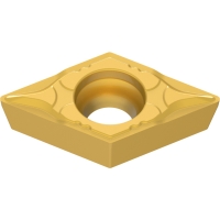 Plaquette de tournage positive carbure DCMT-PF1 - Longueur d'arête de coupe : 11,62 mm - Rayon : 0,4 mm - Revêtement : CVD - TC20BM