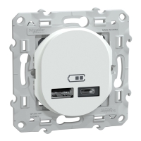 Double chargeur USB OVALIS - type A+C - 12W - blanc