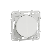 Poussoir double ODACE - 10 A - blanc