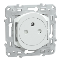 Prise de courant aflleurante OVALIS - 2P+T - 16A - bornes automatiques - blanc
