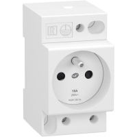 Prise de courant standard RESI9 - 2P+T - 16A - encliquetable - blanc