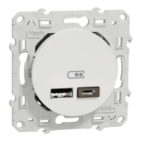 Prise USB double ODACE - type A+C - 5 Vcc - 2,4A - blanc
