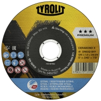 Meule à tronçonner CERABOND X - Dimensions : 125 x 1,6 x 22,2 mm - Acier/Inox