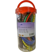 Lot de 10 sandows sur crochets - 8 à 10 mm - 0,45 à 1 m - couleurs assorties