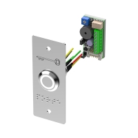 Bouton poussoir PB19VB_BBL-E led bicolore sur plaque étroite et braille buzzer et temporisation