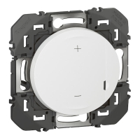 Interrupteur variateur de lumière unviersel 2 fils sans neutre DOOXIE - 125 W - blanc