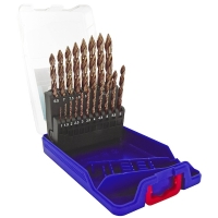 Coffret de 19 forets métaux TSP HSS revêtu FUSIO - Plage de diamètres 1 à 10 mm