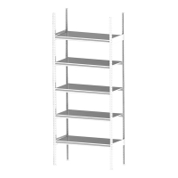 Rayonnage Kit Clip Top - 5 plateaux : 80 x 40 cm - Finition : blanc-neige