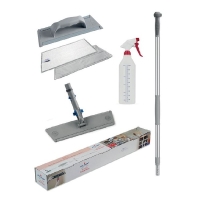 Kit de nettoyage vitres, miroirs,inox BRILLIANT - support à frange avec poignée Top-Clean + support à frange + manche + pulvérisateur