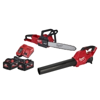 Lot de 2 outils électroportatifs M18 FPP2OP-802 - Tronçonneuse M18 FCHS-0 -M18 + Souffleur M18 FBL-0 + 2 batteries M18 HB8 + chargeur M12-18 FC