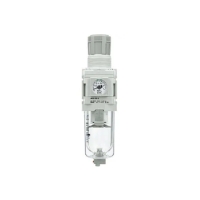 Filtre régulateur sans fonction purge de pression série AW-D - G1/4" - 5µm - manomètre carré intégré - AW20-F02E-D