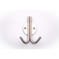 Patère 2 crochets inox platine ronde