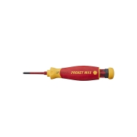 Tournevis porte embout PocketMax isolé 1 000 V avec magasin de 4 embouts de vissage slim isolés 1000 V