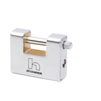 Cadenas rectangulaire en laiton gainé - Nombre de clés : 2