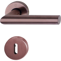 Ensemble sur rosace ronde AMSTERDAM cuivre satiné clé L