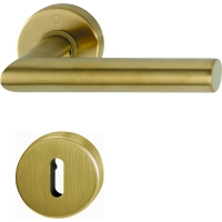 Ensemble sur rosace ronde AMSTERDAM laiton satiné clé L