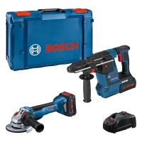Lot de 2 outils électroportatifs BOSCH 0615990N33 18V GWS18V-10P, GBH18V-26, 2 batteries 5.5 Ah, chargeur