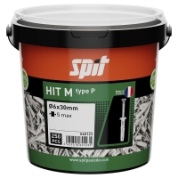 Cheville à frapper HIT-M P douille plate avec vis tête cylindrique zingué - 6 x 30 mm - seau de 250 pièces