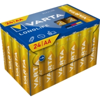 Pile LONGLIFE - Type de pile : LR6/AA - Tension : 1,5 V - Nombre de piles : 24 - Type de conditionnement : boîte