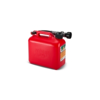 Jerrican Hydrocarbures en PEHD avec bec verseur et indicateur de niveau 5 Litres rouge
