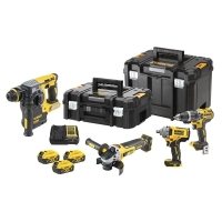 Lot de 4 machines 18V DCD796+DCF894+DCG405+DCH273 avec batteries et coffrets TSTAK™