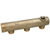 Collecteur laiton sanitaire et chauffage mâle mâle avec piquage