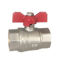 Vanne à boisseau sphérique femelle-femelle poignée papillon rouge - 40 bar