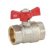 Vanne à boisseau sphérique femelle-femelle poignée papillon rouge - 30 bar