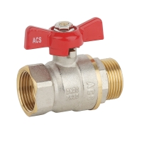 Vanne à boisseau sphérique mâle-femelle poignée papillon rouge - 30 bar