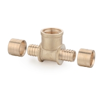 Té pour tube PER - femelle - à glissement