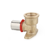 Coude pour tube PER - femelle à applique long - à sertir
