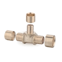 Té pour tube PER - réduit - à glissement