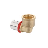 Coude pour tube PER - 90° - femelle fixe -  à sertir