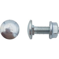 Boulon de cornière tête ronde collet carré réduit zingué