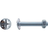Boulon poêlier tête ronde large fendue en croix NFE 25129 ISO 4032 Zingué