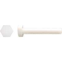 Vis tête hexagonale totalement filetée PA 6,6 naturel
